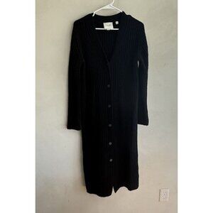 Vince black Cashmere wool blend buttoned long Button Up cardigan coat sz Medium